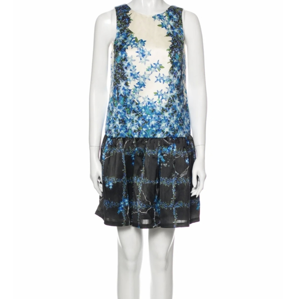 Tibi silk floral dress sidewalk gazar